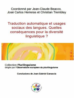 cover image of Traduction automatique et usages sociaux des langues